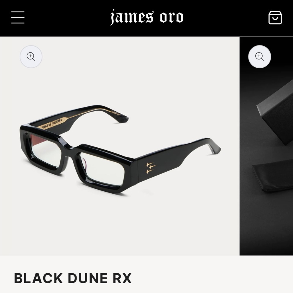 James Oro Black Dune rx - brand new - sold out online - no prescription NWOT